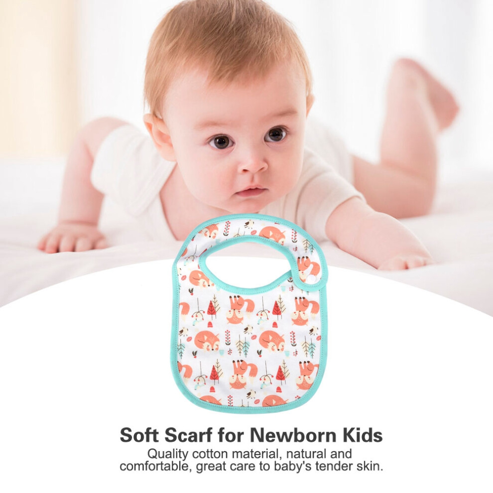 3Pcs Knitted Cotton Baby Bibs Set with Fox, Owl, Panda, Soft & Breathable