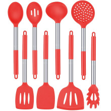 Kochen wie ein Profi: Antihaft-Küchenhelfer: Silikon-Kochutensilien, hitzebeständig, Edelstahlgriff, BPA-frei, schützt Kochgeschirr, leicht zu