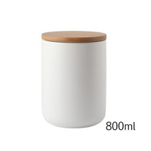 Contenitori in ceramica con coperchi in bambù a chiusura ermetica, barattoli da cucina per tè, caffè, zucchero e spezie, sicuri per gli alimenti,
