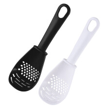 Cuillère de cuisine multifonctionnelle Chef's Delight, 6 en 1, en silicone résistant à la chaleur : râpe à ail, écumoire, cuillère à trous