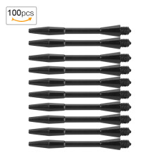 100 Stück Schwarze Robuste Plastik-Dart-Schaftteile - 50mm, Leicht