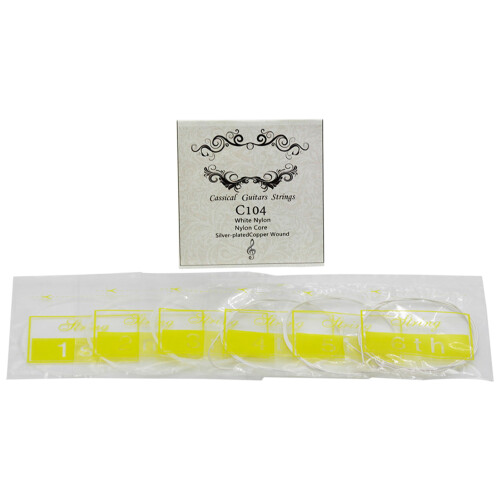 Classical Guitar Strings Set 6pcs Nylon Silver Wound .028-.043 Diameter 1