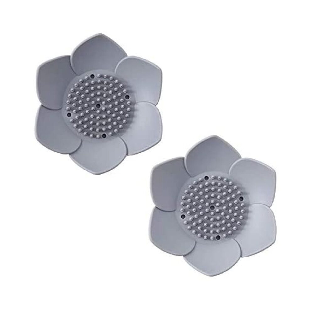 Lotus Flowers Soap Dish, Self Draining Flexible Silicone Non-Slip Leaf Shape Design for Soap Life Extension, Food-grade Material Heat-resistant Easy t-image-OPC-PN2VWJH-NEW