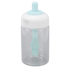 Garrafa de vidro para molho na cozinha: Escova de silicone resistente ao calor, recipiente multiuso para óleo e molho, dispensador de óleo próprio