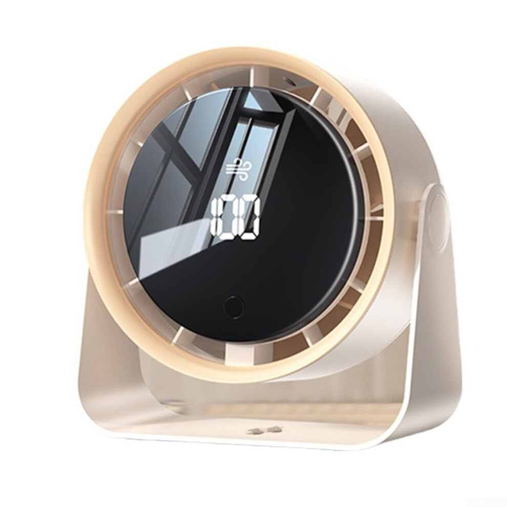 Circulating Mini Wallmounted Display Digital Twoinone Fan Desktop Small Fan ( 100 Speed) Beige 9105992171446