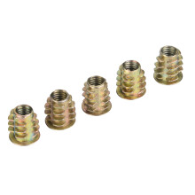 50Pcs M6*12 Zinc Hex Insert Nuts Ideal for Wood Furniture Fastening
