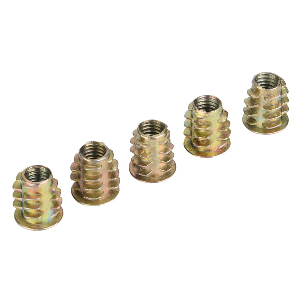 50Pcs M6*12 Zinc Hex Insert Nuts Ideal For Wood Furniture Fastening 9401362607653