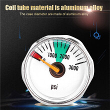 1/8NPT Mikro-Mini Manometer für Paintball PCP Luftgewehre 3000 psi, Silber