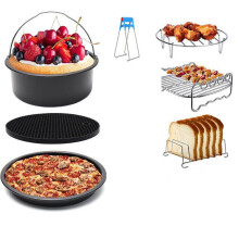 Perfektion aus der Heißluftfritteuse: Entfesseln Sie Ihre kulinarische Kreativität! Kuchenform, Pizzablech, Metallhalter, Spießgestell,