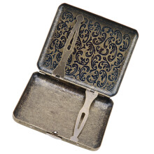 Tasteful Retro Bronze Cigarette Holder in Gift Box for 20 Cigarettes