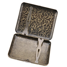 Bronze Metal Cigarette Holder Double Sided Case for 20 Cigarettes Retro Style