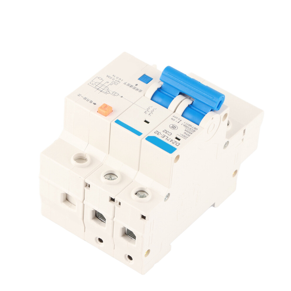 Dz47le-32 Residual Current Circuit Breaker 32A 2P N C32 30Ma Safety Switch 8761362611359