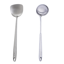 Kraftig wok-spatel, ergonomisk design, rustfrit stål-spatel med hult håndtag til madlavning og servering, giftfri, rustbestandig, opvaskemaskine