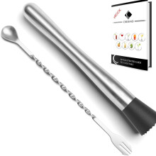 Stylish Muddler for Cocktails, Stainless Steel Cocktail Muddler Ensuring High Quality and Safety, Multi-functional Bar Tool with Long Handle for Easy