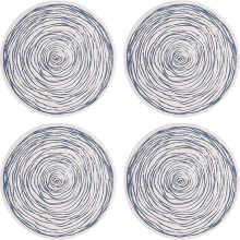 Conjunto de porta-copos Anchor com estampas de madeira, absorvem umidade e apresentam diferentes padrões, além de serem resistentes ao calor e a