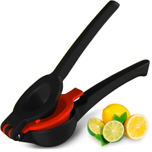 Zitruspresse mit 2-in-1-Funktion zur maximalen Saftausbeute von Zitronen, Limetten und kleinen Orangen; einfach zu bedienen und zu verstauen –