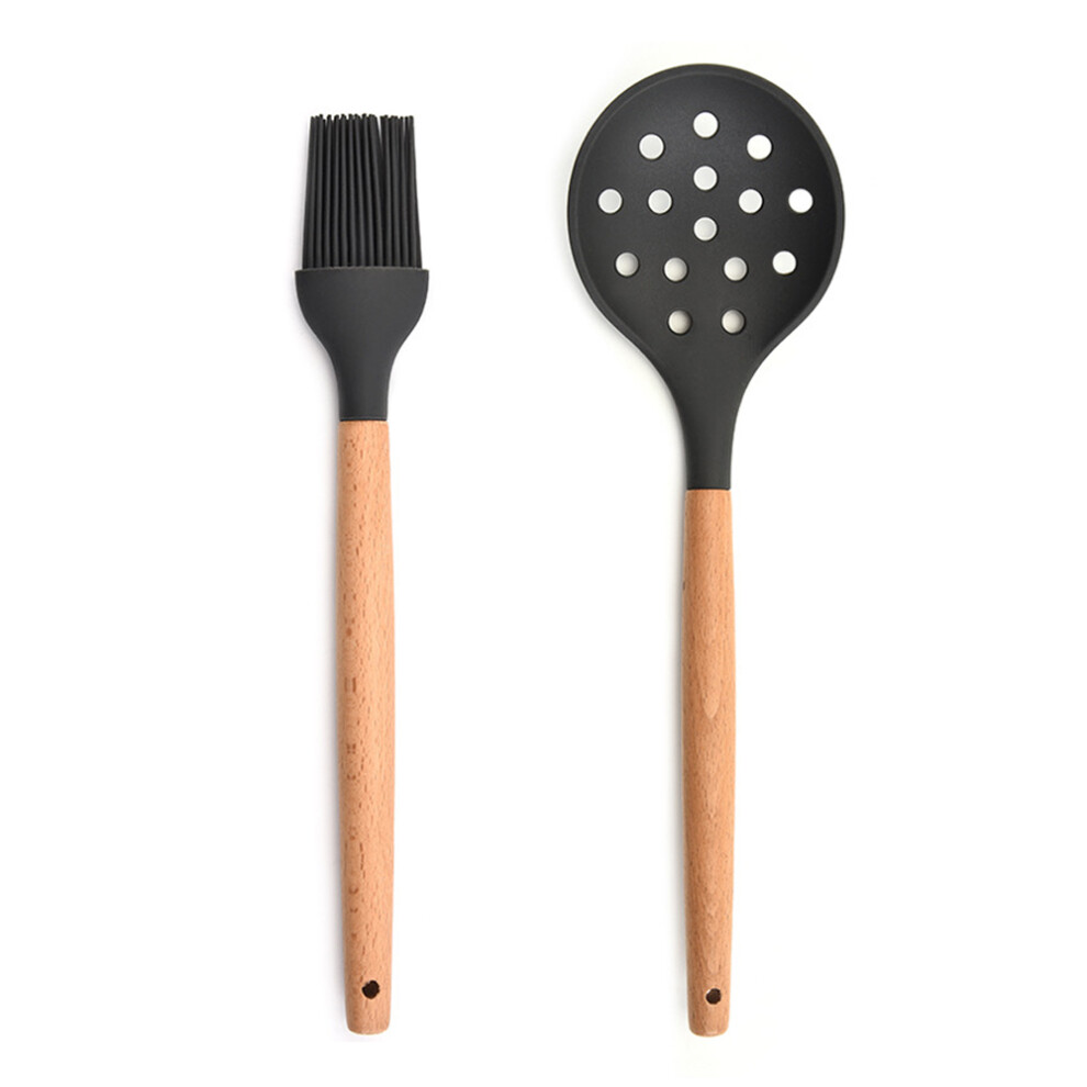 Heat Resistant Silicone Cooking Utensils Set, Wooden Handle Kitchen Tools for Non Stick Cookware, BPA Free Food Grade Silicone Spatula Spoon Set, Easy-image-OPC-PN2VZ2R-NEW