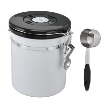 Contenitore ermetico in acciaio inox per chicchi di caffè, contenitore per la conservazione dei chicchi di caffè con valvola di rilascio di CO2 e