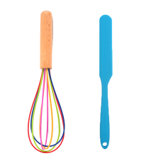 Professioneller Küchenhelfer, Silikon-Schneebesen mit ergonomischem Griff, rückstandsfreies Design, 2-teiliges Küchenwerkzeug zum Kochen und