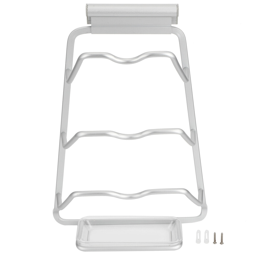 Wall Mounted Pan Lid Holder With Drain Tray, Versatile Kitchen Storage Aluminum Lid Rack U Shaped Slots Durable Rustproof Pot Cover Organizer, Pegboar-image-OPC-PN2VZVP-NEW