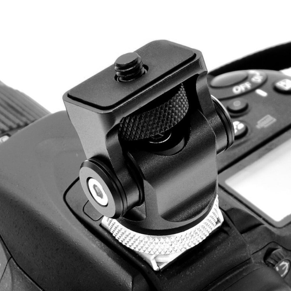 Hot Shoe Mount Monitor Flash Mic Holder Aluminum 1/4In Black/Silver 9321362607326