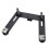 Aluminum Alloy Double Hotshoe Flashlight Bracket Stand for Camera Black 2