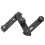 Aluminum Alloy Double Hotshoe Flashlight Bracket Stand for Camera Black 6