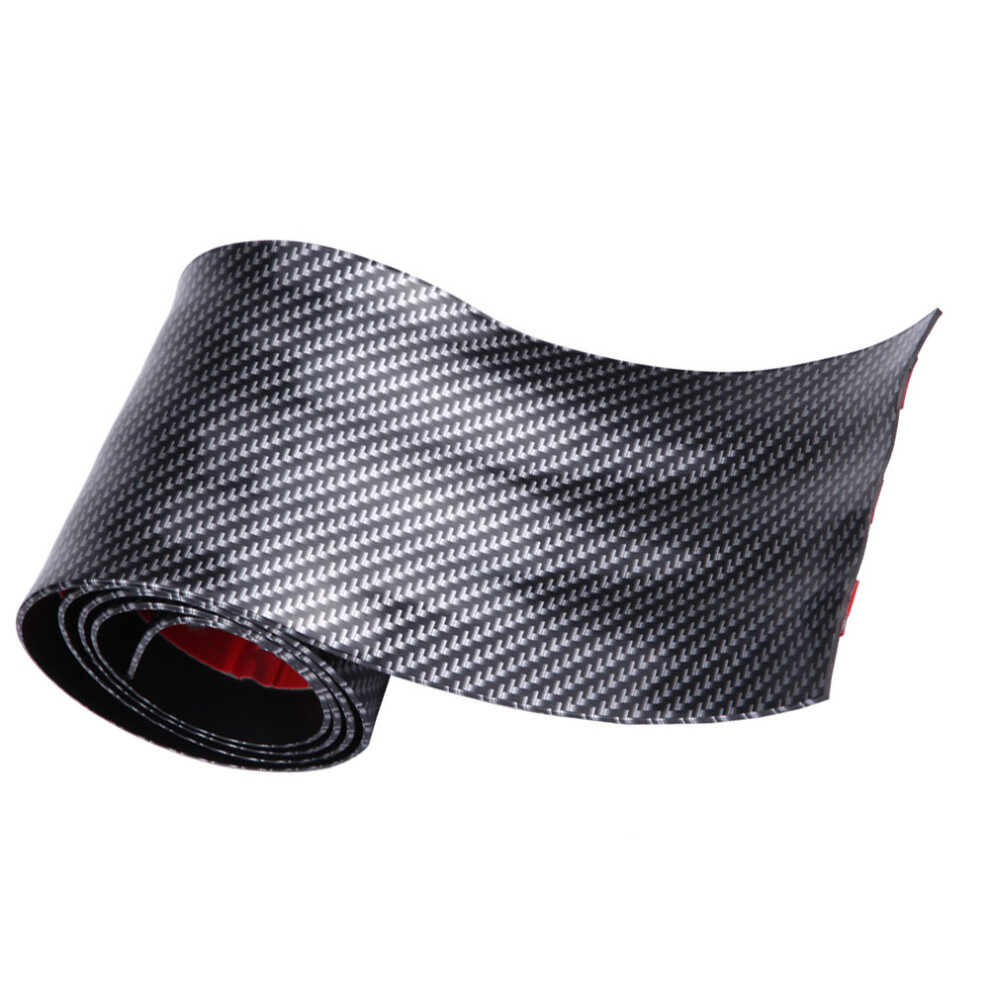 Car Sill Guards Carbon Fiber Rubber Protector Universal 10X100cm 8461362613574