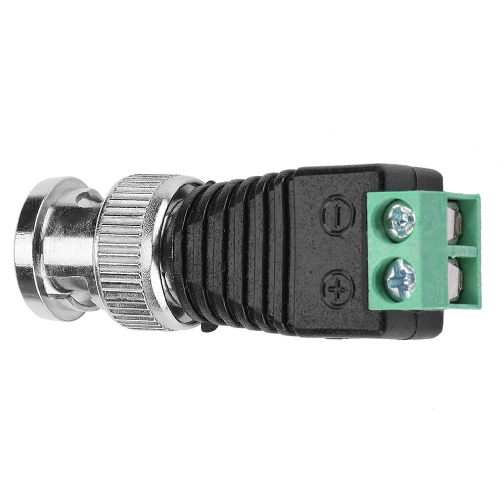 10Pcs Coaxial Bnc Male Cable Connector Terminal Adapter Cctv Video Balun Green 7611362614830