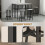 Homcom HOMCOM 6-Piece Industrial Bar Table Set, 2 Kitchen Tables with 4 Stools, Grey 8
