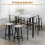 Homcom HOMCOM 6-Piece Industrial Bar Table Set, 2 Kitchen Tables with 4 Stools, Grey 5