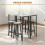 Homcom HOMCOM 6-Piece Industrial Bar Table Set, 2 Kitchen Tables with 4 Stools, Grey 6