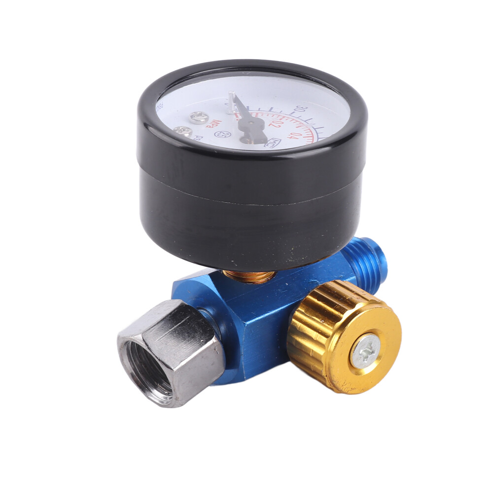 Air Pressure Regulator For Paint Spray Gun, Metal, Black-Yellow-Blue 8401362615604