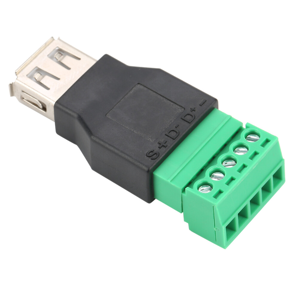 2Pcs Solderless Usb Type A Female Terminal Adapter Copper Plastic 5001362615814