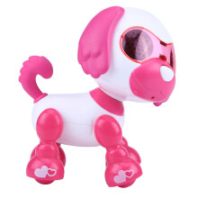 Interactive Smart Robot Dog Toy Rose Red with LED Sound and Recording