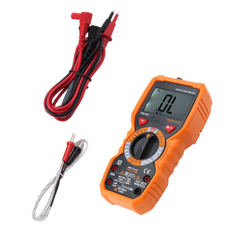 Peakmeter Pm18c Digital Multimeter 6000 Counts With Ncv & Temp 4171362616546