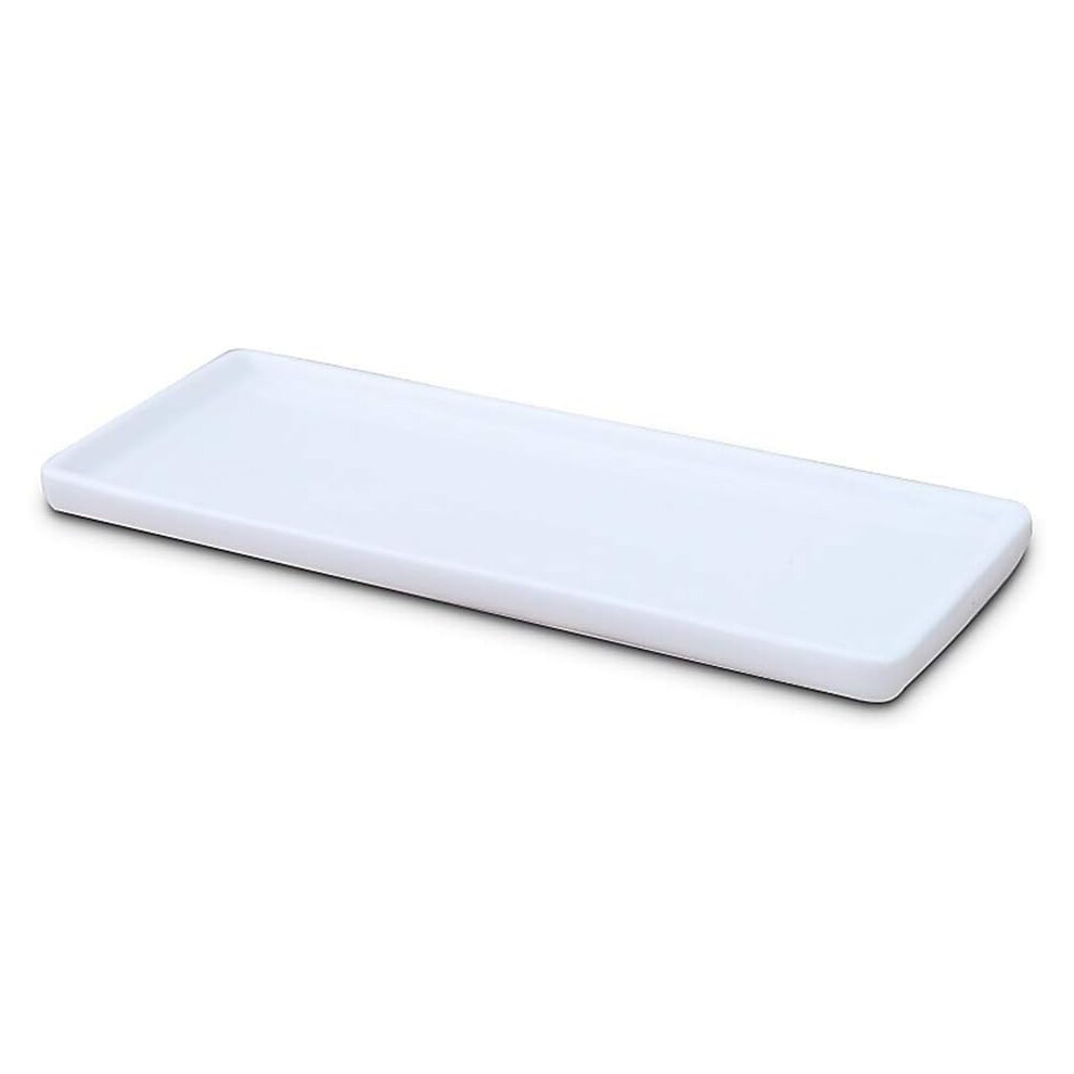 Small Rectangle Tray for Counter, Humanized Design Ceramic Vanity Dish, Simple and Easy to Use Multi-Scene Application for Bathroom Decor, White Funct-image-OPC-PN2WCJR-NEW