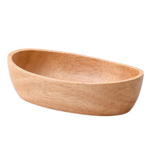 Salatschüssel in Bootsform, Speiseschüsseln für Familienmahlzeiten, Haushaltssalatschüsseln aus Massivholz mit glatter Oberfläche, ideal für