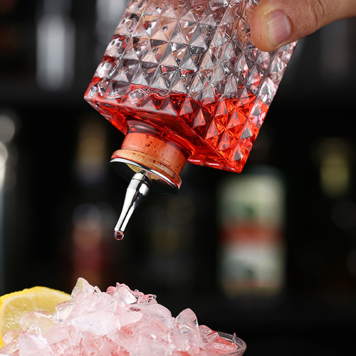 Μπουκάλι Bitters με καπάκι Dasher από ανοξείδωτο ατσάλι, Vintage τετράγωνο γυάλινο 2