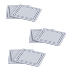 Untersetzer, 6er-Pack Gummiuntersetzer, für Getränke, Kaffee, Bier, Zuhause, Büro, Küche, Wohnung, Bar – Quadratisch, Grau