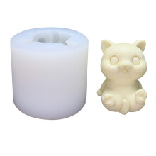 Molde de silicone 3D em formato de gato para fazer chocolate, próprio para geladeira, ideal para decoração de bolos e artesanato em resina.