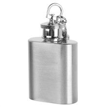 Elegante Mini-Trinkflasche aus Edelstahl, auslaufsicher, mit einzigartigem Schlüsselanhänger-Design, perfektes Geschenk für Whisky-Liebhaber.