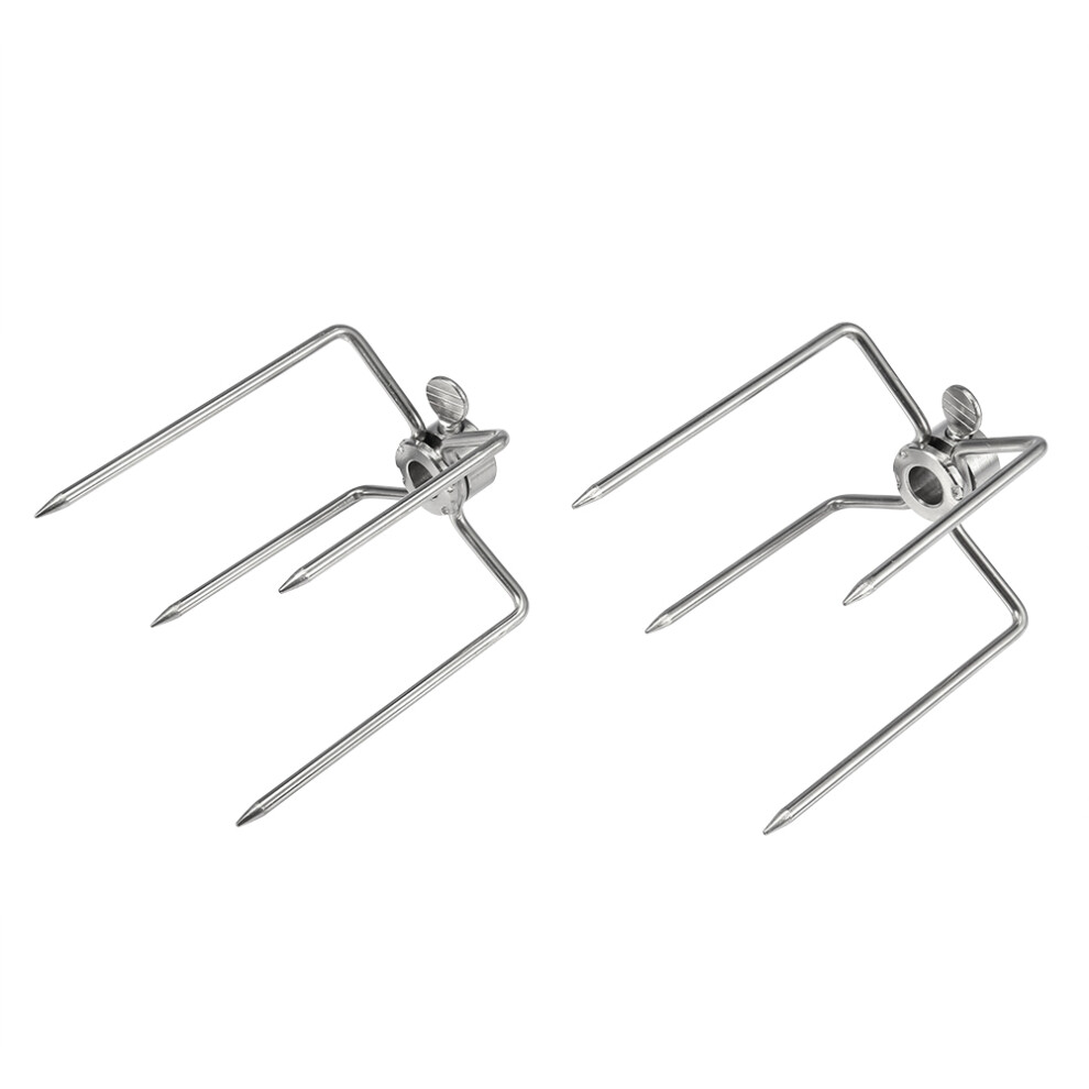 Rotisserie Spit Forks, Multi-purpose Heavy Duty Grill Rotisserie Spit Meat Forks with GRILL CLAMP Function, Lightweight and Portable for Camping BBQ,-image-OPC-PN2WF85-NEW