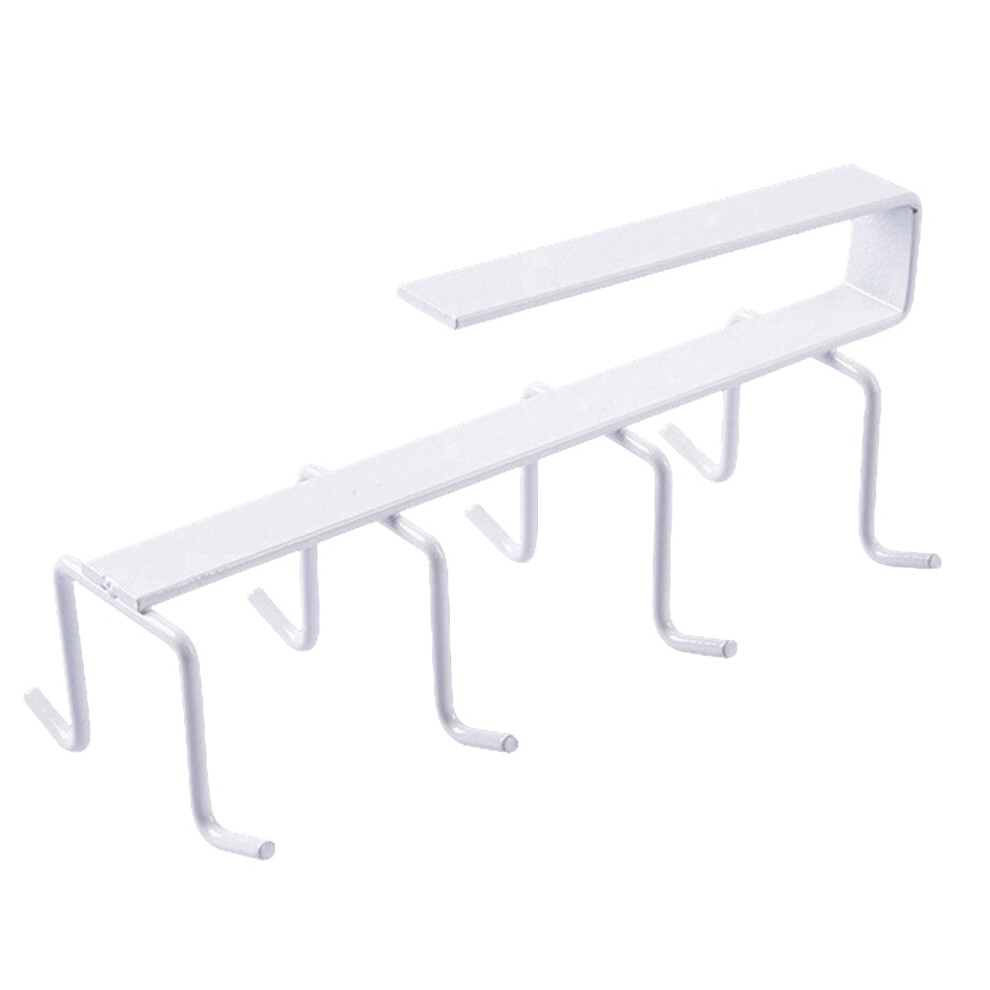 Cup Holder Rack With Dual Hooks Space Saving Design Under Cabinet Storage Sturdy Iron Frame Easy Installation Reinforced Hook Design For Kitchen Bathr-image-OPC-PN2WFBF-NEW