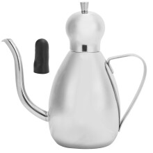Auslaufsicherer Ölspender aus Edelstahl, ergonomisch geformter Kaffeestampfer, kompakte und robuste Speiseölflasche mit Kunststoffdeckel für Essig