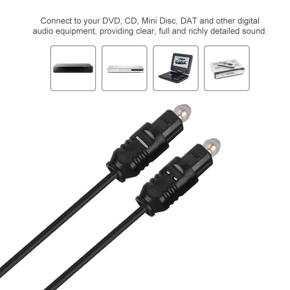 Od2.2mm Toslink Digital Fiber Optical Audio Cable 2M For Md Dvd Surround Sound 5021362617465