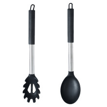 Küchenhelfer-Set für antihaftbeschichtetes Kochgeschirr, Rührstäbchen mit rutschfestem Silikongriff und Edelstahlgriffe zum Kochen, Backen,