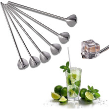 Kaffeelöffel aus Edelstahl, 2-in-1-Funktion, seidenmattes Finish, langer Griff zum Umrühren von Cocktails, wiederverwendbarer Löffel mit