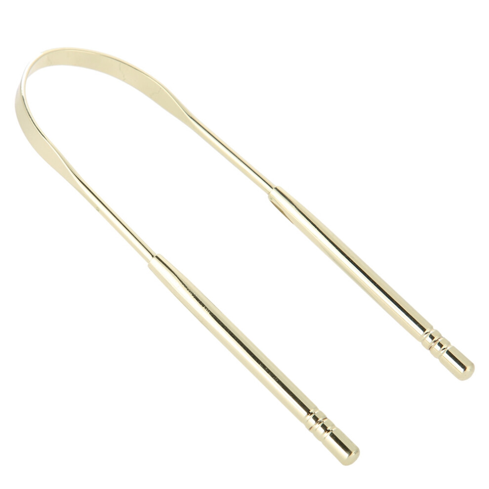 Gold 304 Stainless Steel Tongue Cleaner Scraper Â 13X5cm, Dental Hygiene Tool