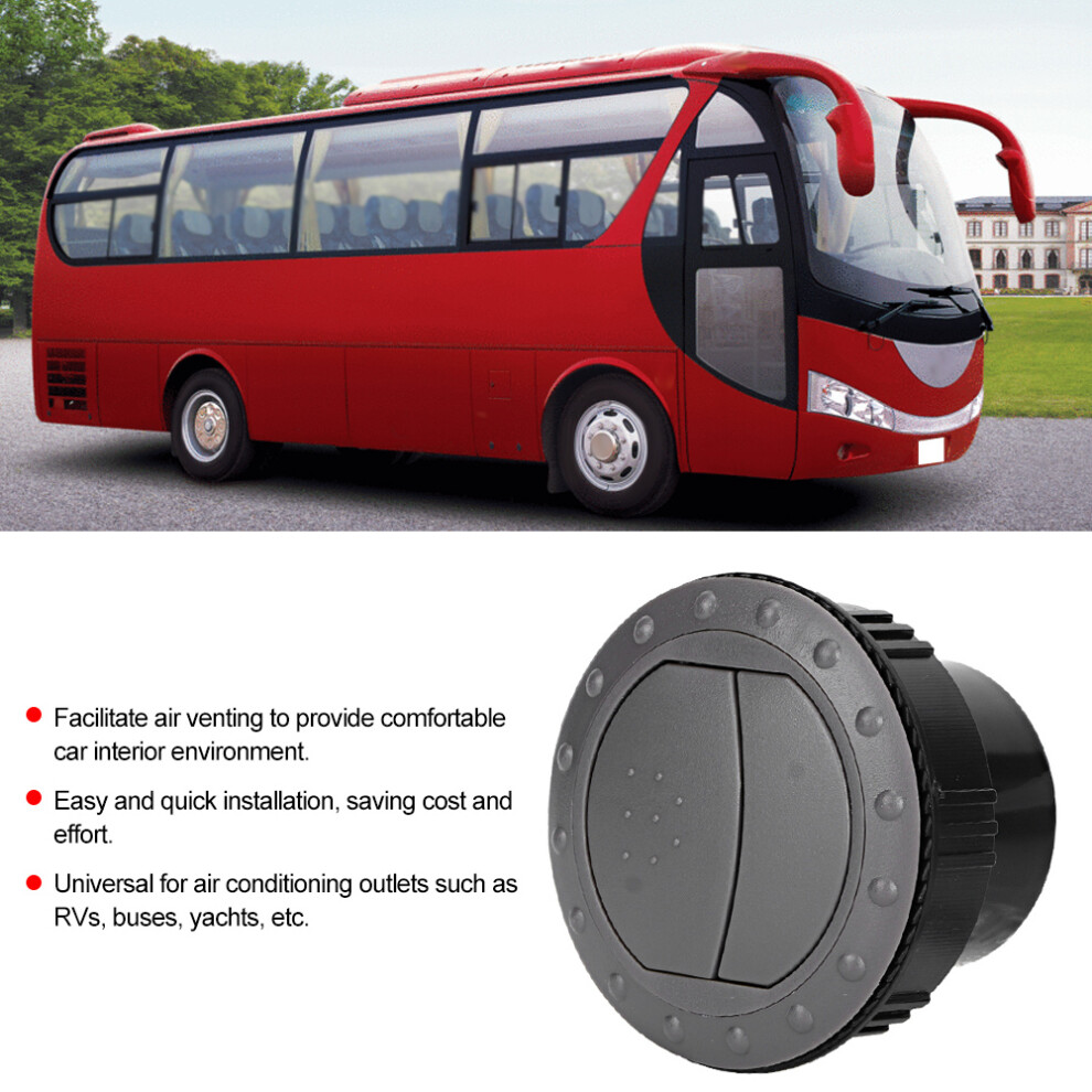 Universal 2.4In Round Air Conditioner Vent Outlet For Rv Bus Yacht Gray 9391362618783